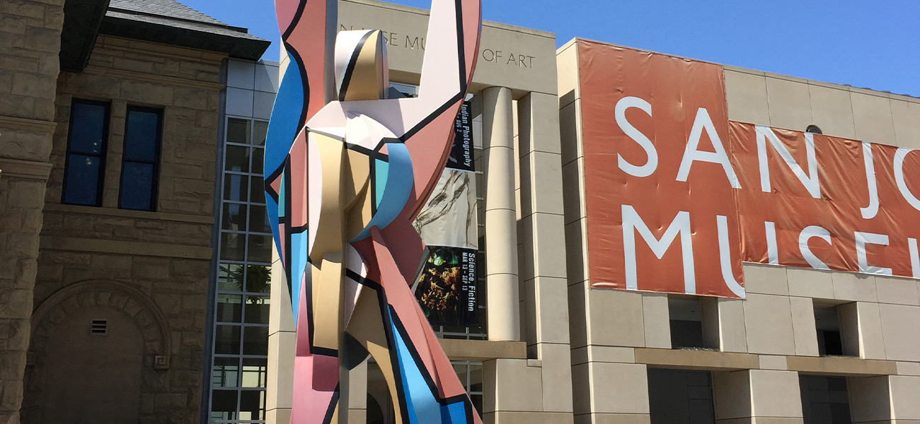 Statue outside of the San Jose Museum of Art.