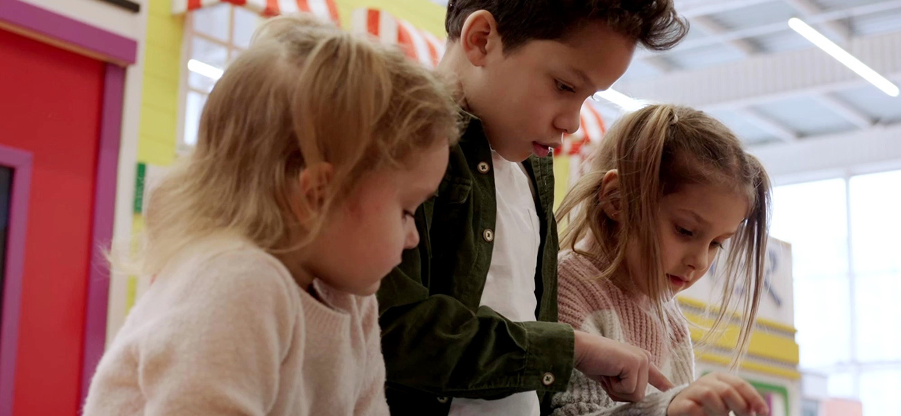 Kids participating in interactive play.