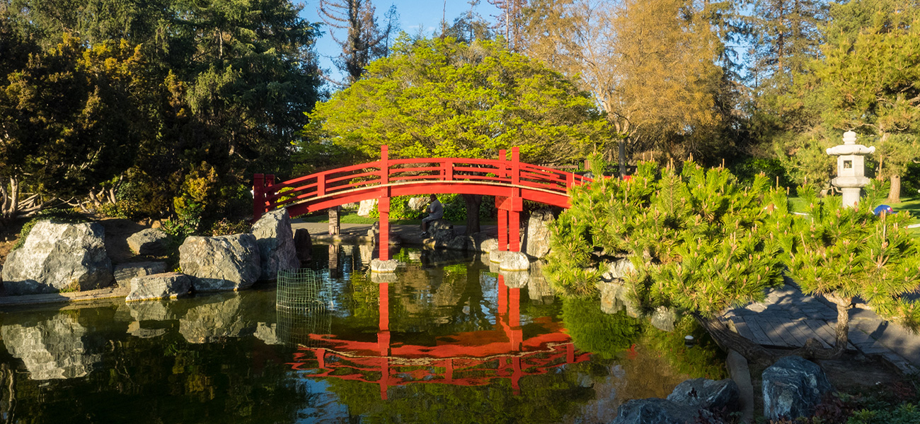 Japanese Friendship Garden bridge in Kelley Park.