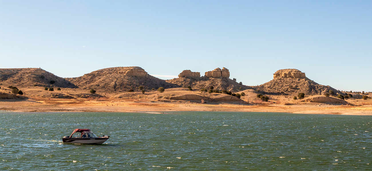 A boat on Lake Pueblo State Park