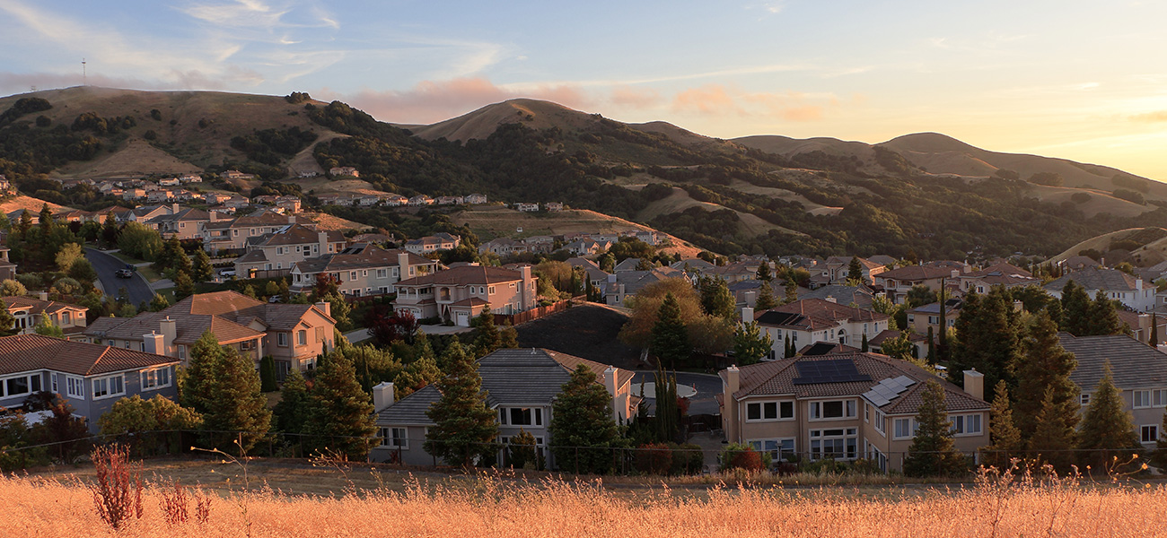 San Ramon skyline with mountains in the background.